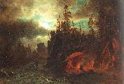 Bierstadt, Albert The Trappers' Camp oil painting reproduction